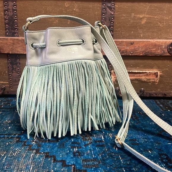Fossil Fringed Bucket Bag - Picture 2 of 4
